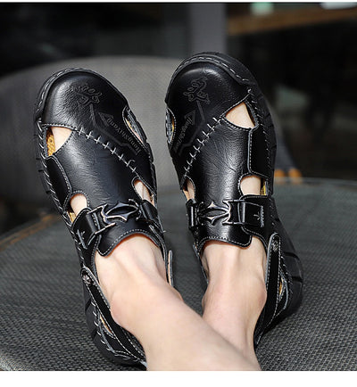 Sandalias Casuales de Cuero Genuino para Hombre - Estilo Versátil y Cómodo - Image 11