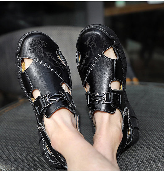 Sandalias Casuales de Cuero Genuino para Hombre - Estilo Versátil y Cómodo - Image 11