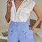 Shorts Talle Alto Cintura Elástica Estilo Europeo Minimalista