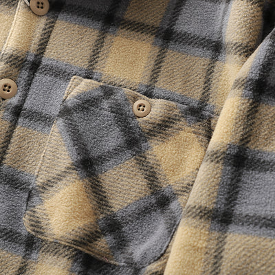Abrigo Acolchado de Lana Escocesa con Forro Polar para Otoño e Invierno - Image 21