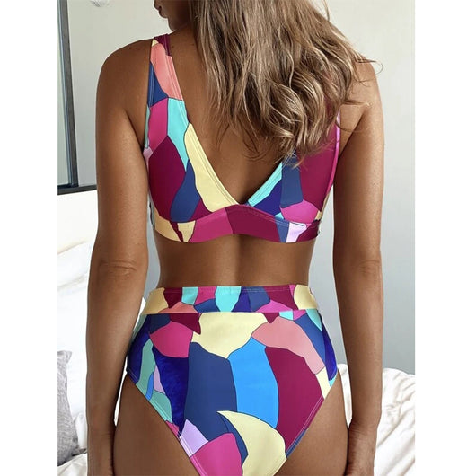 Traje de Baño Dividido Mujer con Estampado Geométrico - Image 5