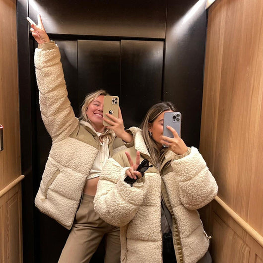 Chaqueta de Cashmira Cordero Corta con Detalles en Albaricoque - Image 12