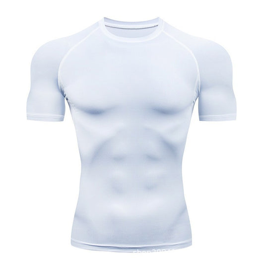 Camiseta de Compresión Deportiva Blanca y Roja para Básquetbol y Fútbol