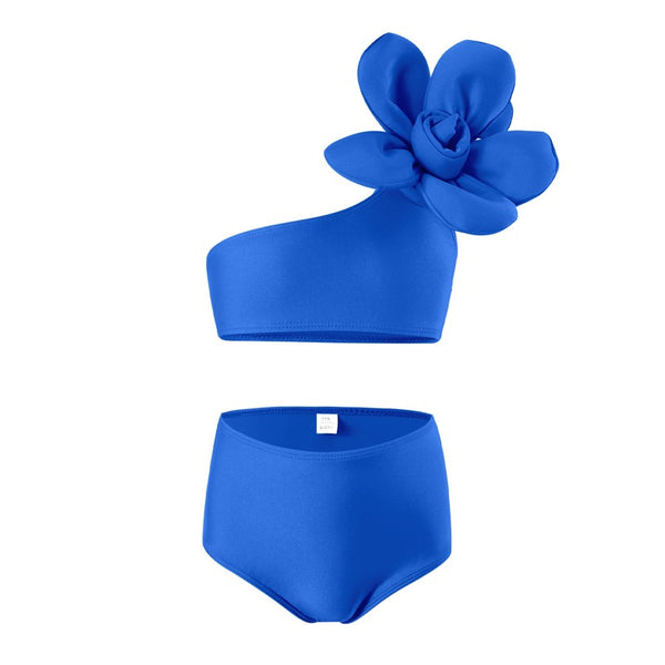 Traje de Baño Infantil Dos Piezas con Flores Grandes