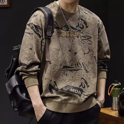 Sudadera Estampada Cuello Redondo Manga Larga para Hombre - Image 8