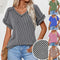Blusa Deportiva Bicolor con Cuello V y Efecto Twist