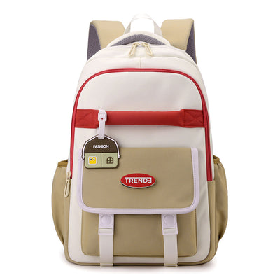 Mochila Escolar Niña Estilo Preppy Multicolor Ligera Doble Compartimento - Image 6