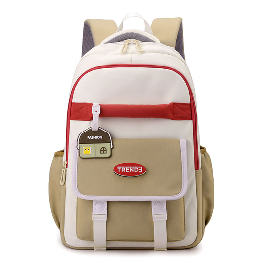 Mochila Escolar Niña Estilo Preppy Multicolor Ligera Doble Compartimento - Image 6