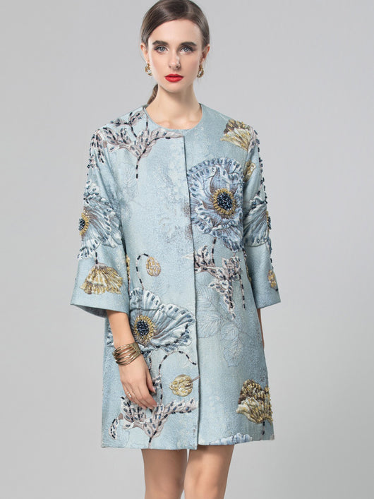 Blazer Azul Tres Cuartos para Mujer - Elegancia Versátil - Image 10