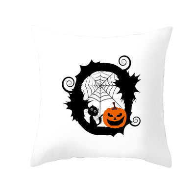 Funda de Cojín de Halloween con Letras Divertidas en Piel de Durazno para Hogar y Oficina - Image 10