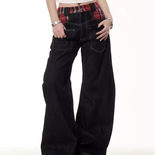Jeans Retro con Costuras Escocesas y Bolsillos Invertidos - Image 2
