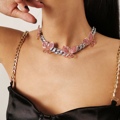 Collar Mariposa Grande con Cierre Cubano Hip Hop Punk para Mujer - Image 12