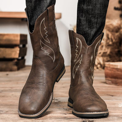 Bota Vaquera Retro Otoño Invierno - Estilo Western Clásico