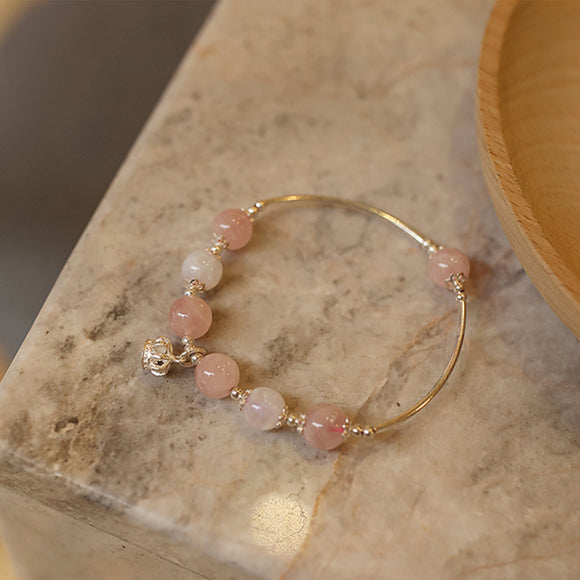 Pulsera de Cristal Moonstone Azul - Cuarzo Madagascar para Amor y Energía Positiva