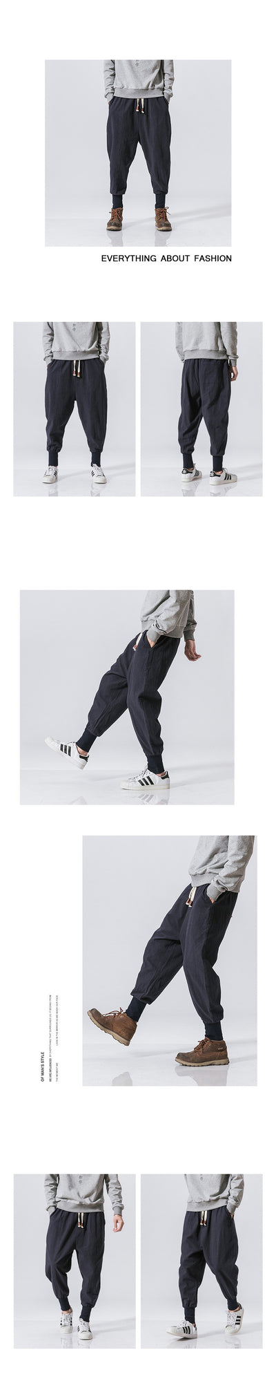 Pantalones Hip Hop de Algodón y Lino para Hombre - Estilo Urbano Moderno - Image 9