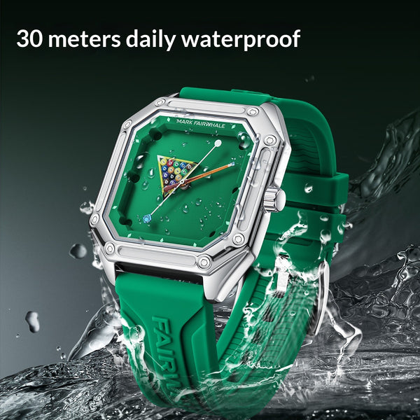 Reloj de Cuarzo Personalizado para Hombre con Diseño Temático de Billar