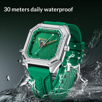 Reloj de Cuarzo Personalizado para Hombre con Diseño Temático de Billar - Image 2