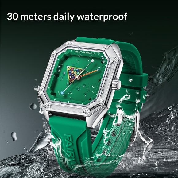 Reloj de Cuarzo Personalizado para Hombre con Diseño Temático de Billar