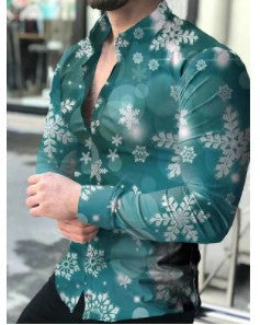 Camisa Casual Estampada de Manga Larga para Hombre - Image 14