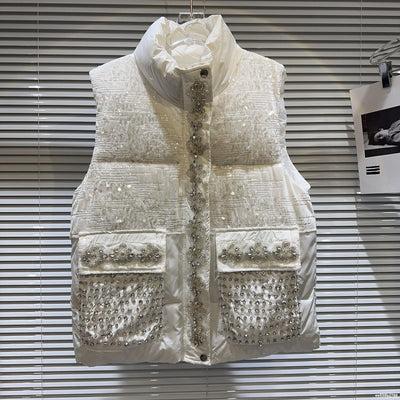 Chaqueta Acolchada de Algodón con Pedrería para Mujer - Image 14