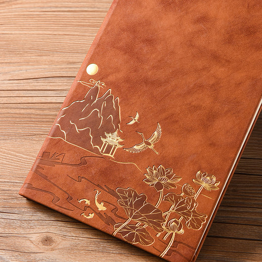 Set de Cuaderno A5 Estilo Chino Vintage para Negocios y Oficina en Caja de Regalo - Image 4
