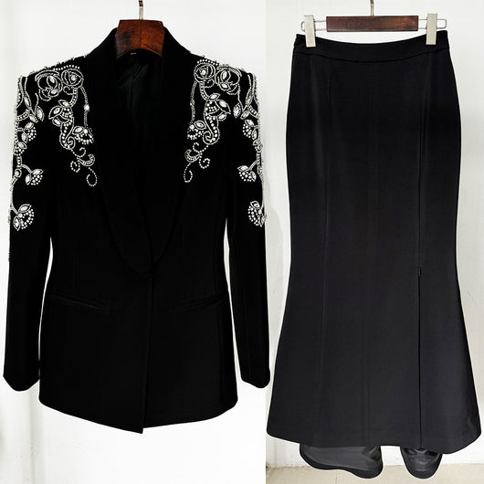 Blazer Elegante para Mujer con Detalles de Diamantes - Image 10
