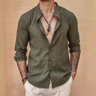 Cardigan Tipo Camisa de Cuello Alto para Hombre - Image 6