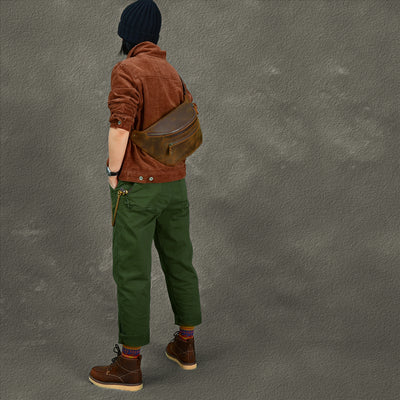 Bolsa de Pecho Vintage Cuero Crazy Horse Distresado para Hombre - Image 5