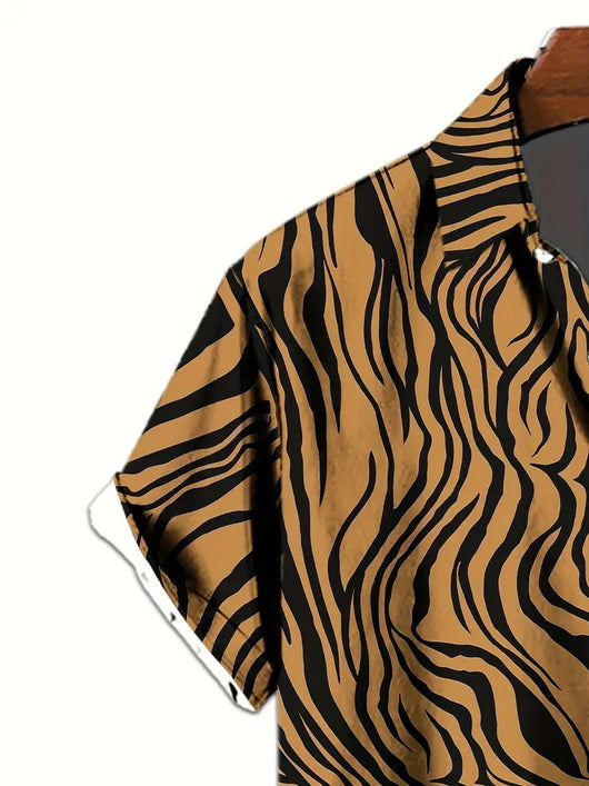 Camisa Manga Corta Hombre con Estampado Geométrico Moderno - Image 16