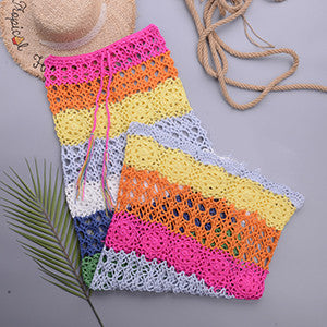 Falda Larga de Playa Tejida a Mano con Blusa Protectora Solar y Diseño Hueco - Image 7