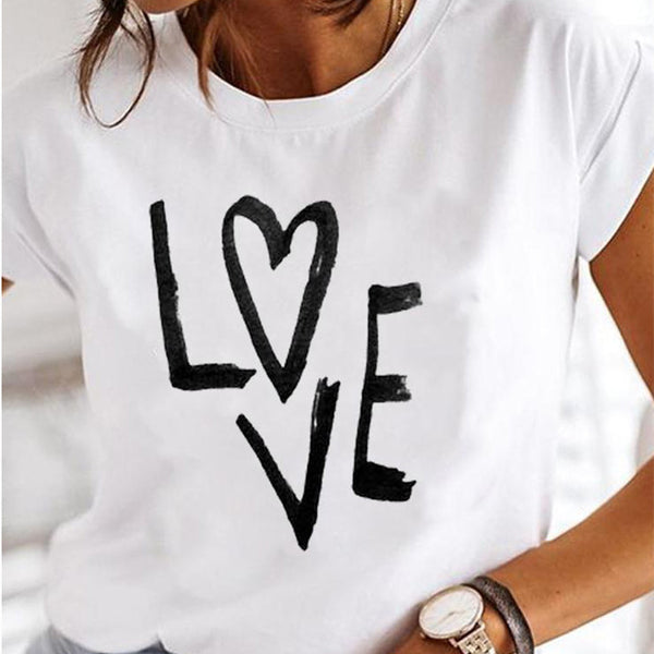 Camiseta de Algodón para Mujer - Casual Versátil de Manga Corta