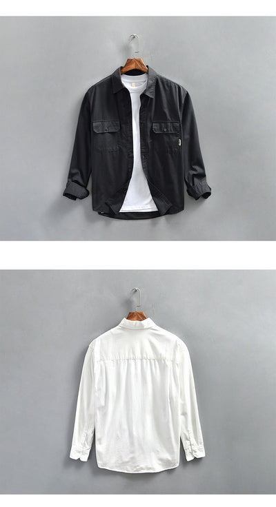 Camisa Casual Oversize de Manga Larga para Hombre - Estilo Minimalista - Image 21