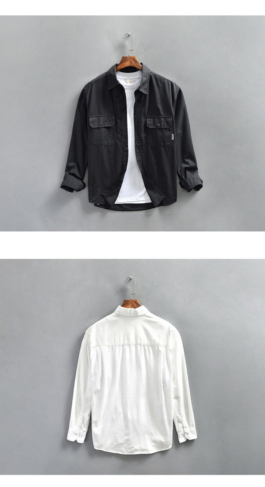 Camisa Casual Oversize de Manga Larga para Hombre - Estilo Minimalista - Image 21