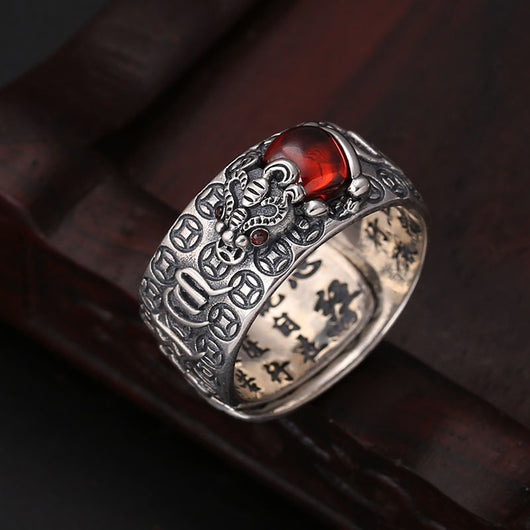 Anillo Mantra Sutra del Corazón Pixiu para Dedo Índice - Image 7