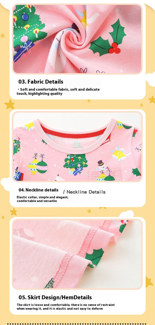 Vestido Navideño Infantil de Algodón Estilo Europeo con Diseño de Princesa - Image 8