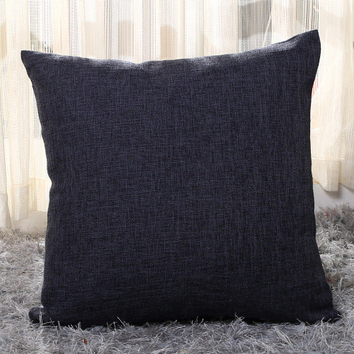 Funda de Almohada de Lino Natural Color Sólido para Sofá y Cama