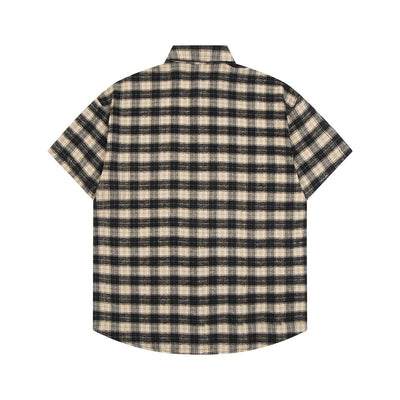 Camisa Suelta a Cuadros de Manga Corta para Hombre - Image 17