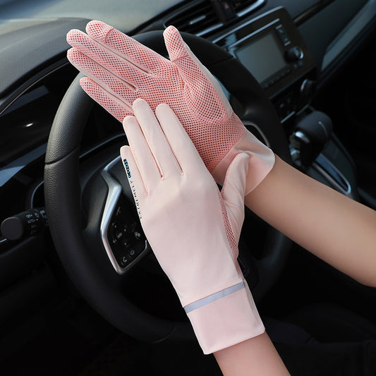 Guantes de Seda Helada con Protección Solar UV para Mujer
