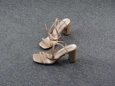 Sandalias Mujer Tacón Grueso con Tiras Finas - Image 6
