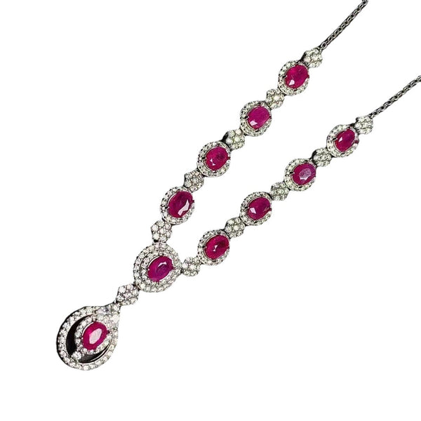 Collar de Plata 925 con Rubí Natural Engarzado