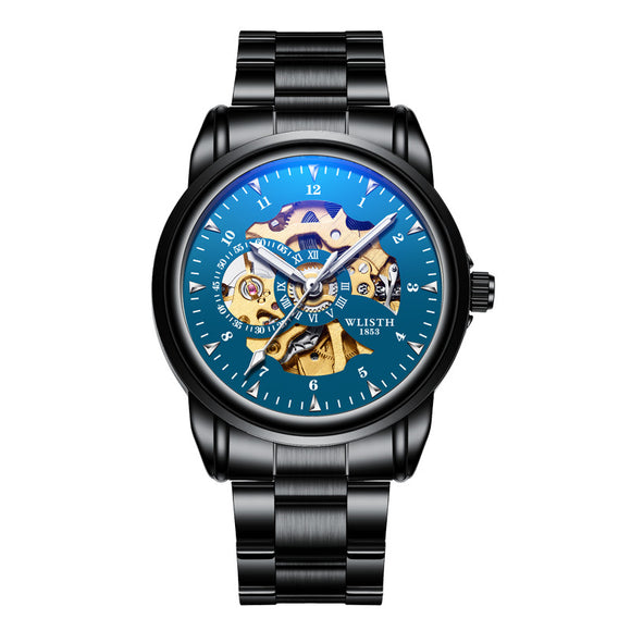 Reloj Mecánico de Cuero para Hombre Resistente al Agua con Esfera Luminosa