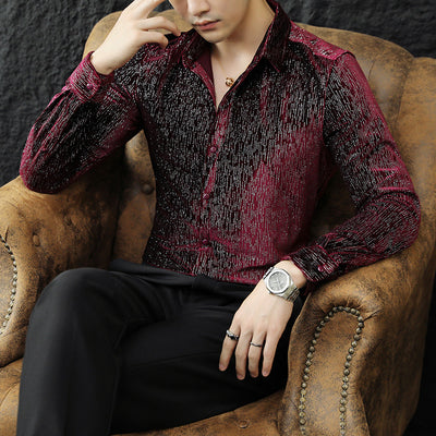 Camisa Slim Fit Brillante para Hombre - Estilo Personalidad - Image 6