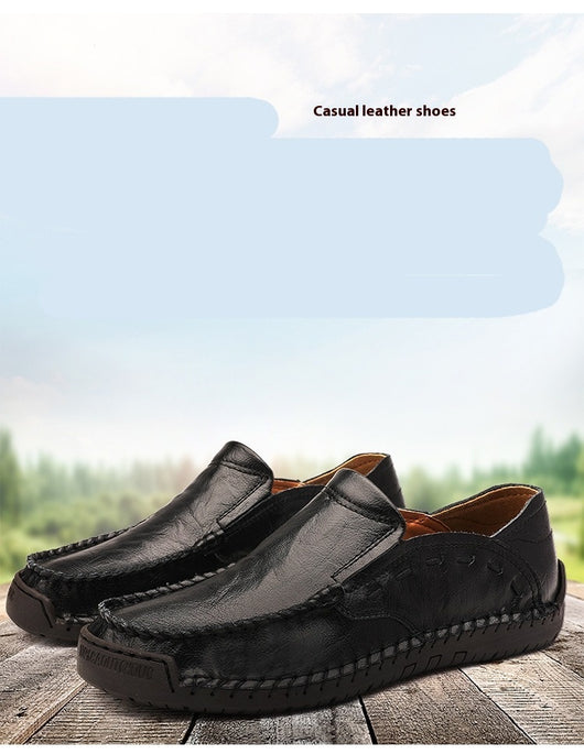 Mocasines Hombre Cuero Ligeros Antideslizantes Sin Cordones - Image 20