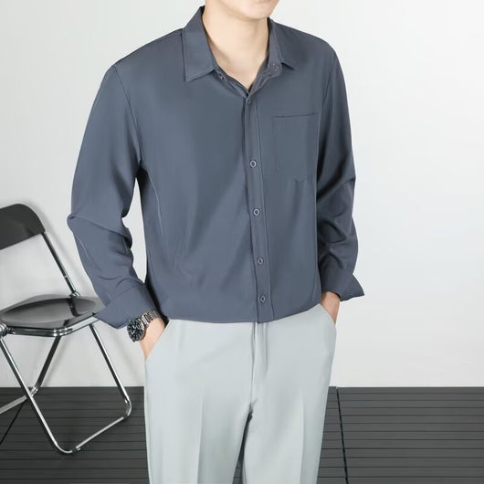 Camisa Suelta de Lino Coreana con Drapeado Elegante - Image 22