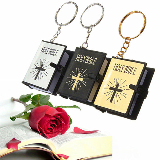 Mini Biblia Inglesa Llavero de Papel Real - Joyería Cristiana Portátil - Image 2