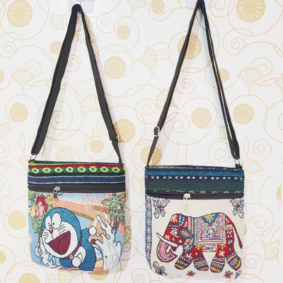 Bolso Bandolera Bordado Étnico con Elefante y Mariposa Estilo Chino - Image 73