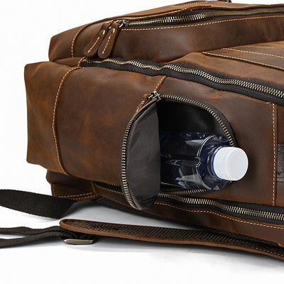 Mochila de Cuero Retro para Hombre - Gran Capacidad y Múltiples Bolsillos - Image 46