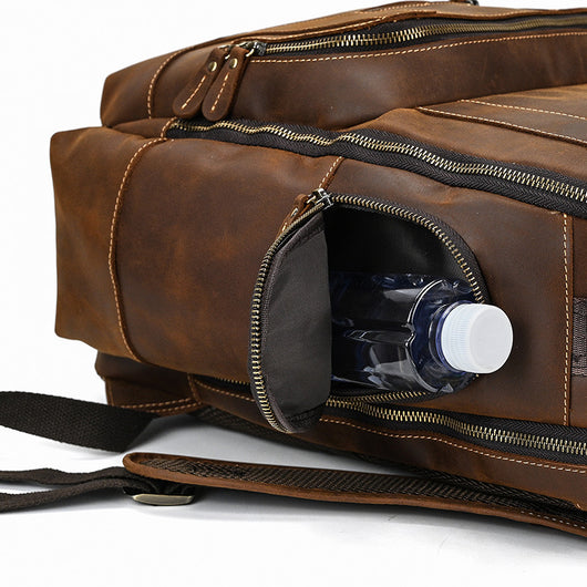 Mochila de Cuero Retro para Hombre - Gran Capacidad y Múltiples Bolsillos - Image 46