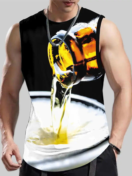 Chaleco sin Mangas Hombre Talla Grande Estampado 3D Retro - Image 2