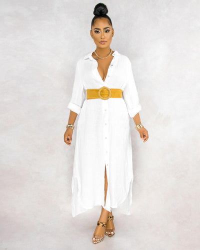Vestido Camisero Holgado Mujer Color Liso - Image 10